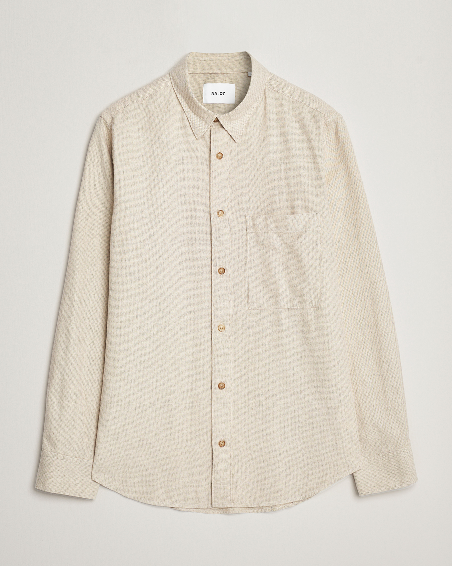 Mies |  | NN07 | Cohen Brushed Flannel Shirt Off White