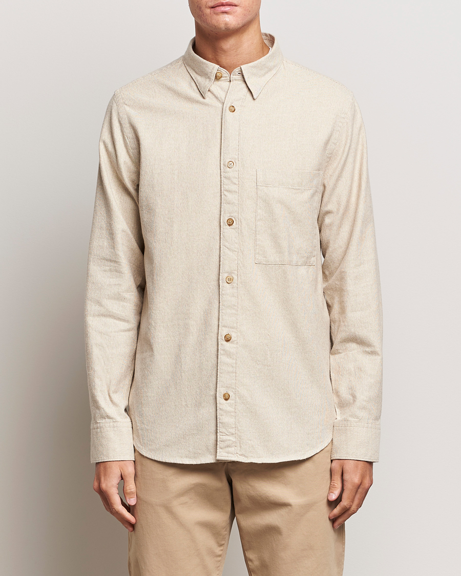 Mies |  | NN07 | Cohen Brushed Flannel Shirt Off White