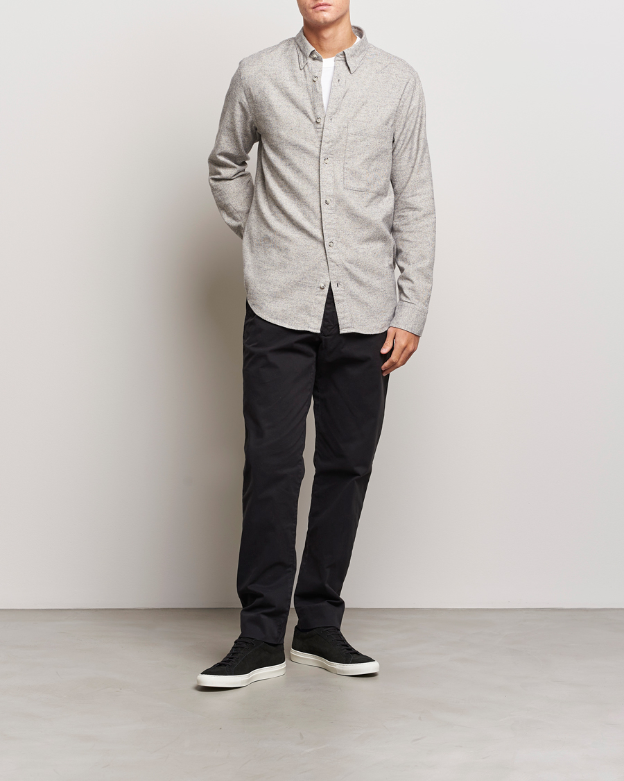 Mies | Kauluspaidat | NN07 | Cohen Brushed Flannel Shirt Black Multi
