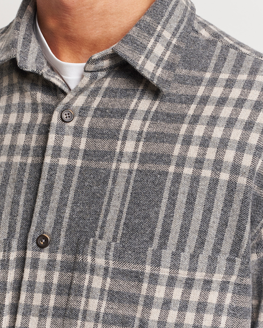 Mies | Kauluspaidat | NN07 | Freddie Checked Overshirt Grey/Cream
