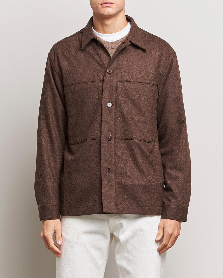 Mies | NN07 | NN07 | Isak Pocket Overshirt Demitasse Brown
