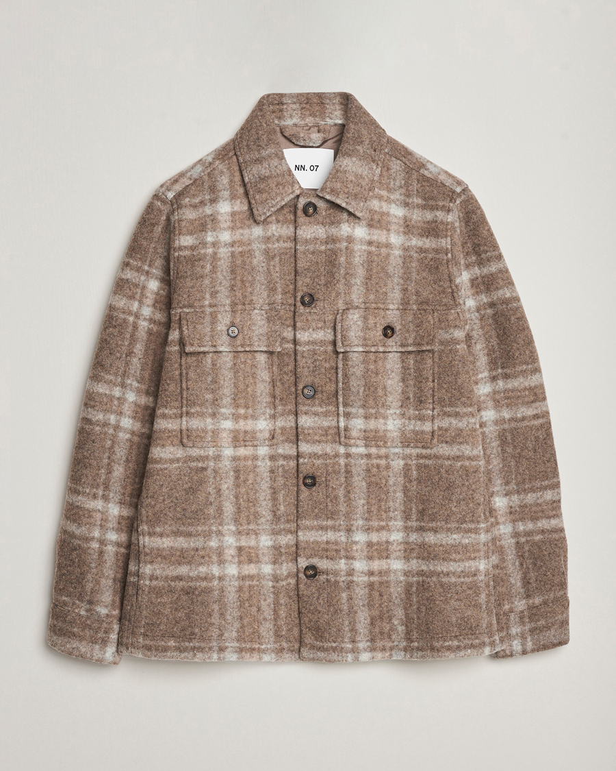 Mies | Takit | NN07 | Wilas Checked Shirt Jacket Brown