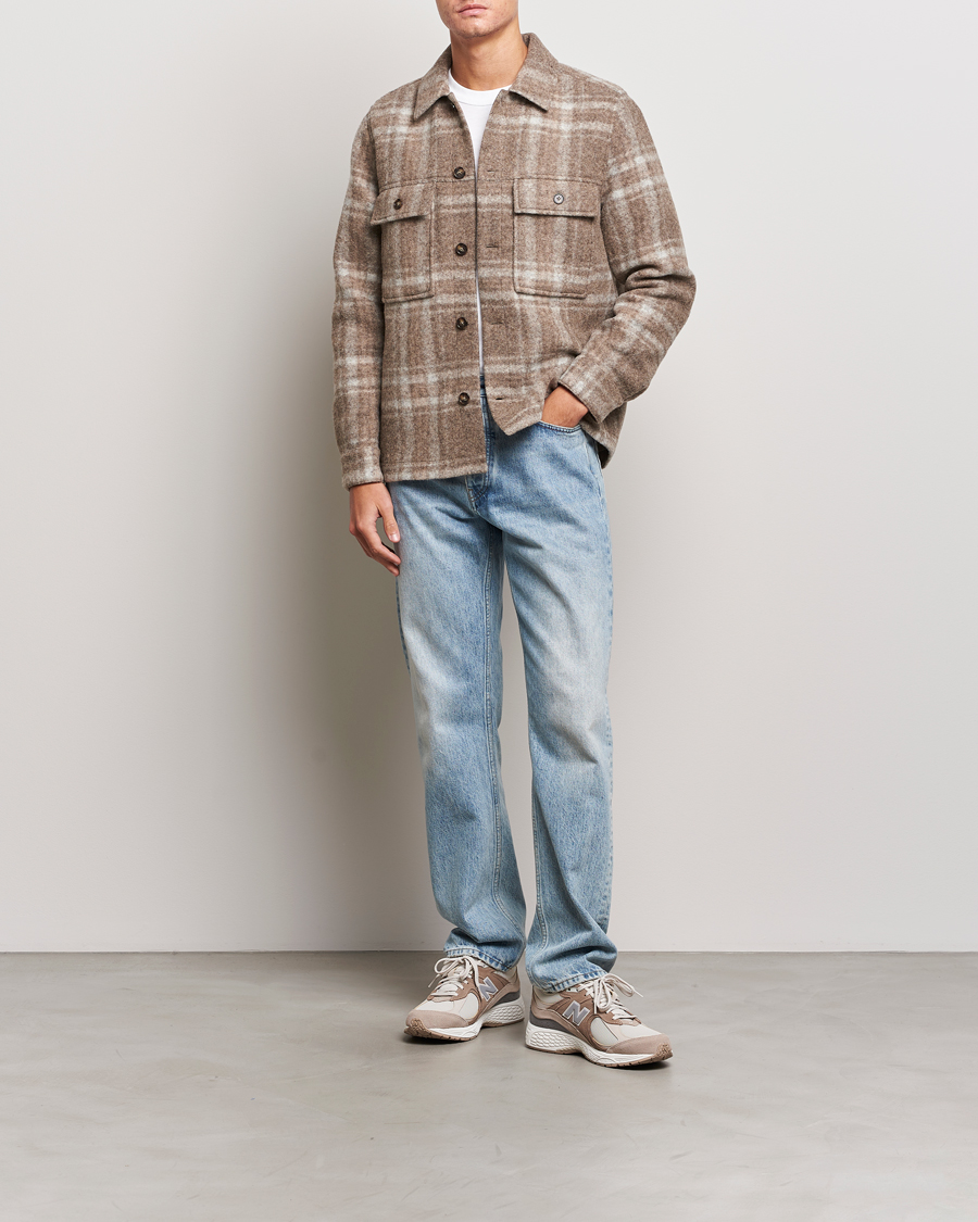 Mies | Takit | NN07 | Wilas Checked Shirt Jacket Brown