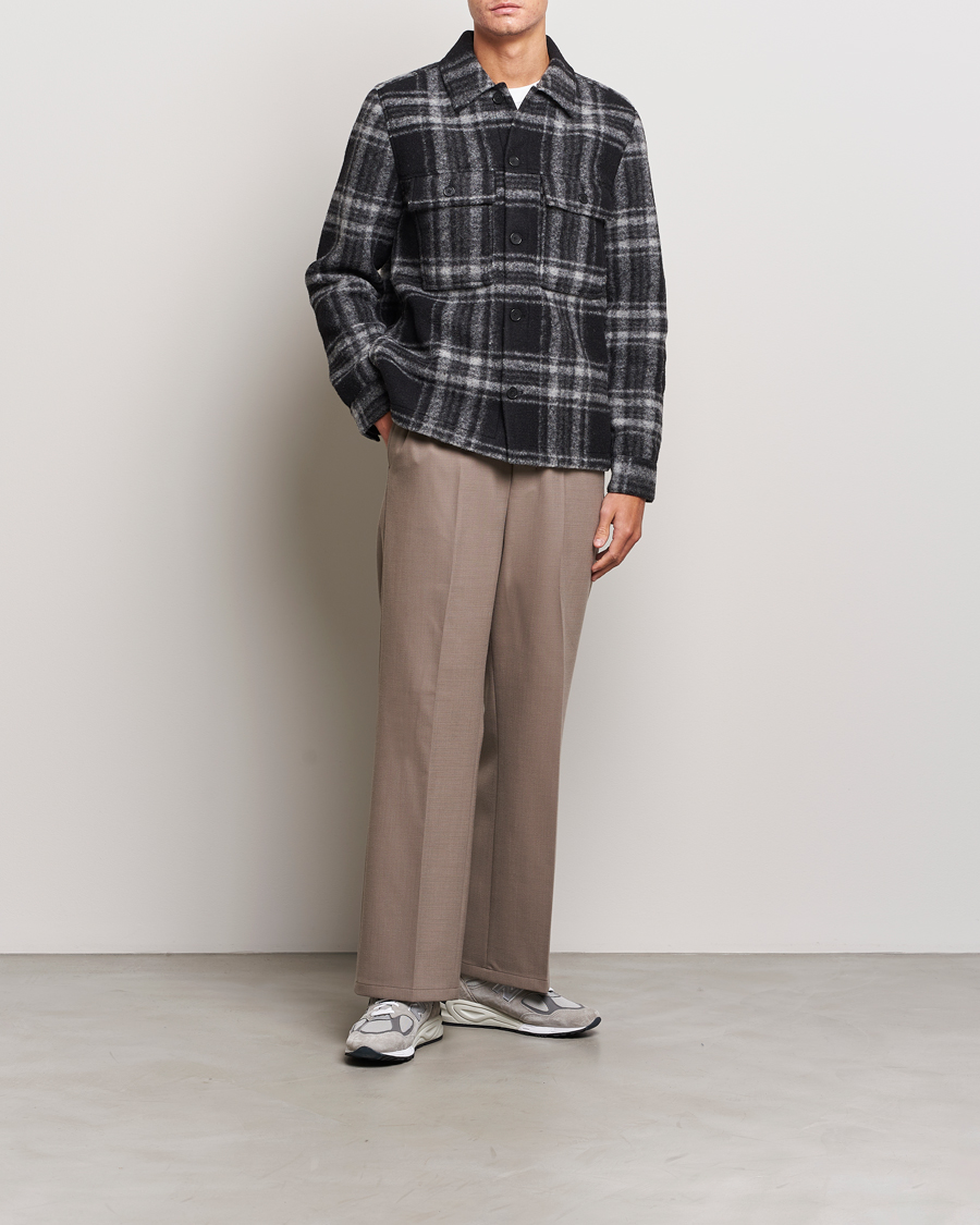 Mies | Takit | NN07 | Wilas Checked Shirt Jacket Black