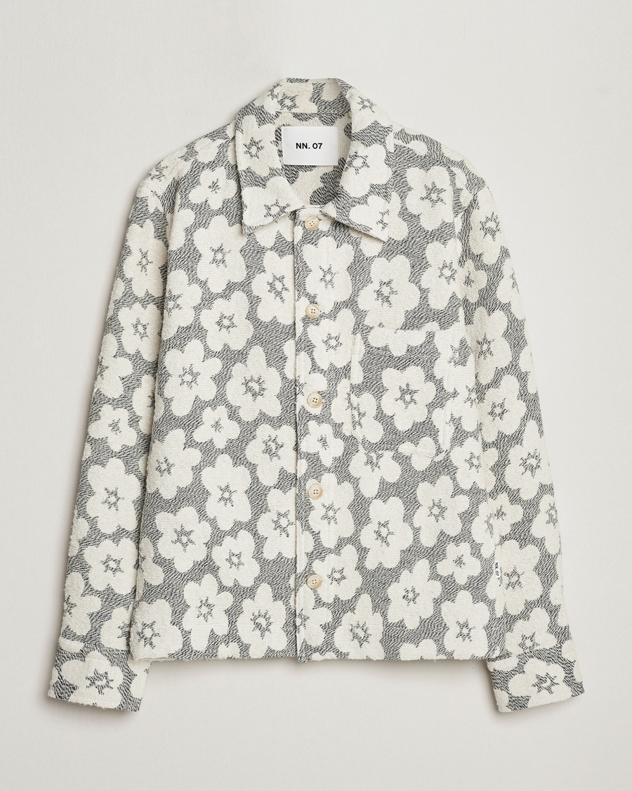 Mies | Takit | NN07 | Rahim Flower Shirt Jacket White/Black