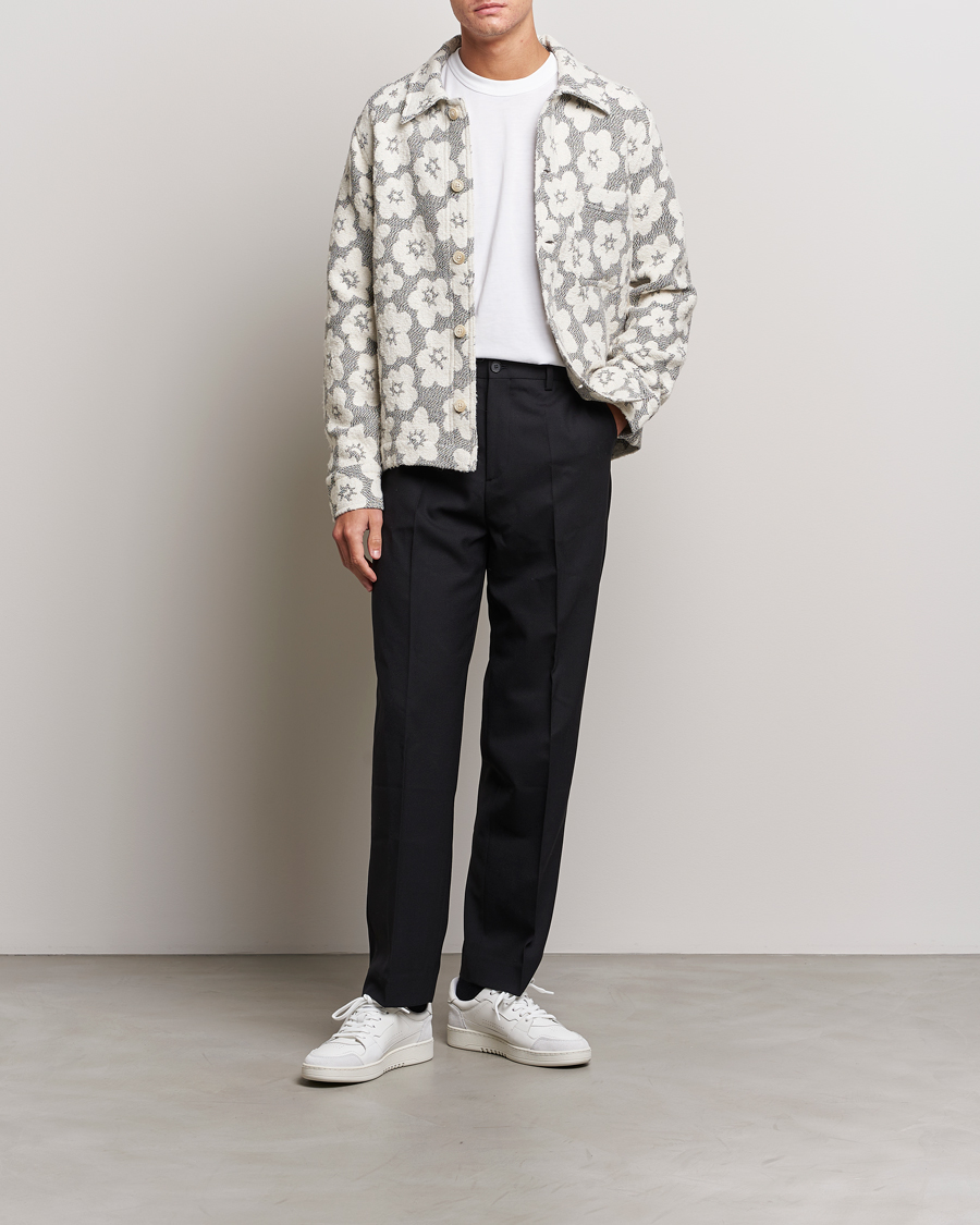 Mies | Takit | NN07 | Rahim Flower Shirt Jacket White/Black