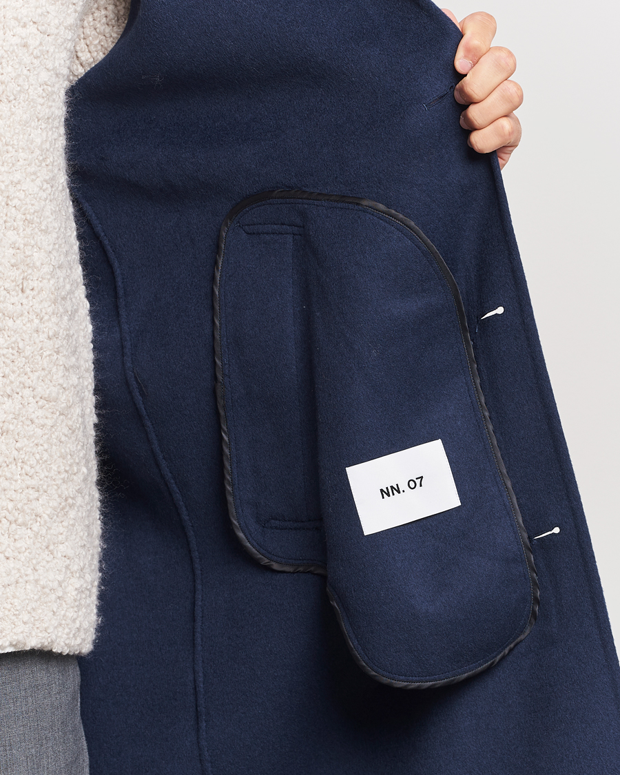 Mies | Takit | NN07 | Franco Wool Coat Navy Blue