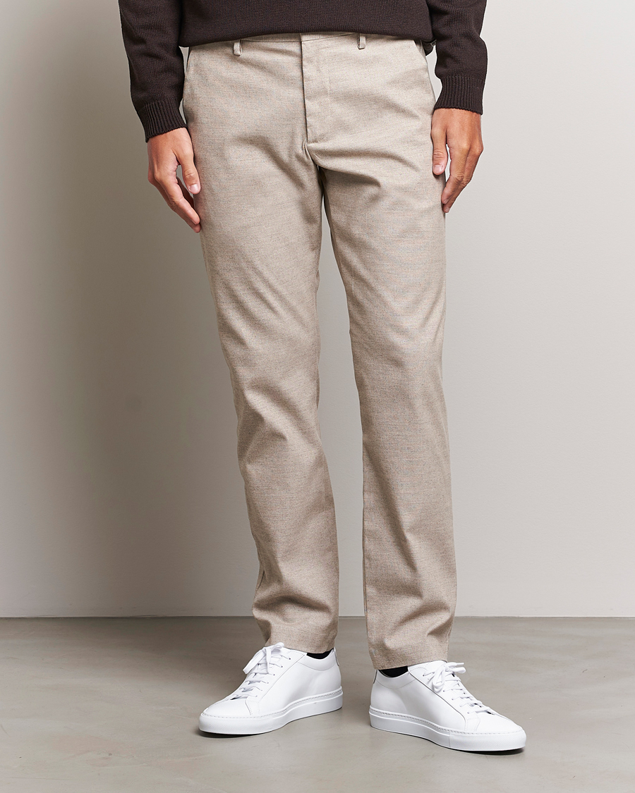 Mies |  | NN07 | Theo Regular Fit Structured Stretch Chinos Cement Melange