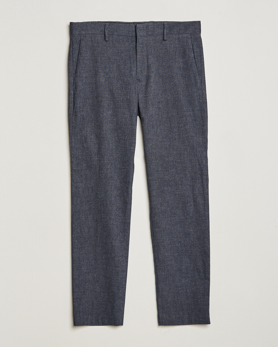 Mies | Housut | NN07 | Theo Brushed Cotton Trousers Navy Blue