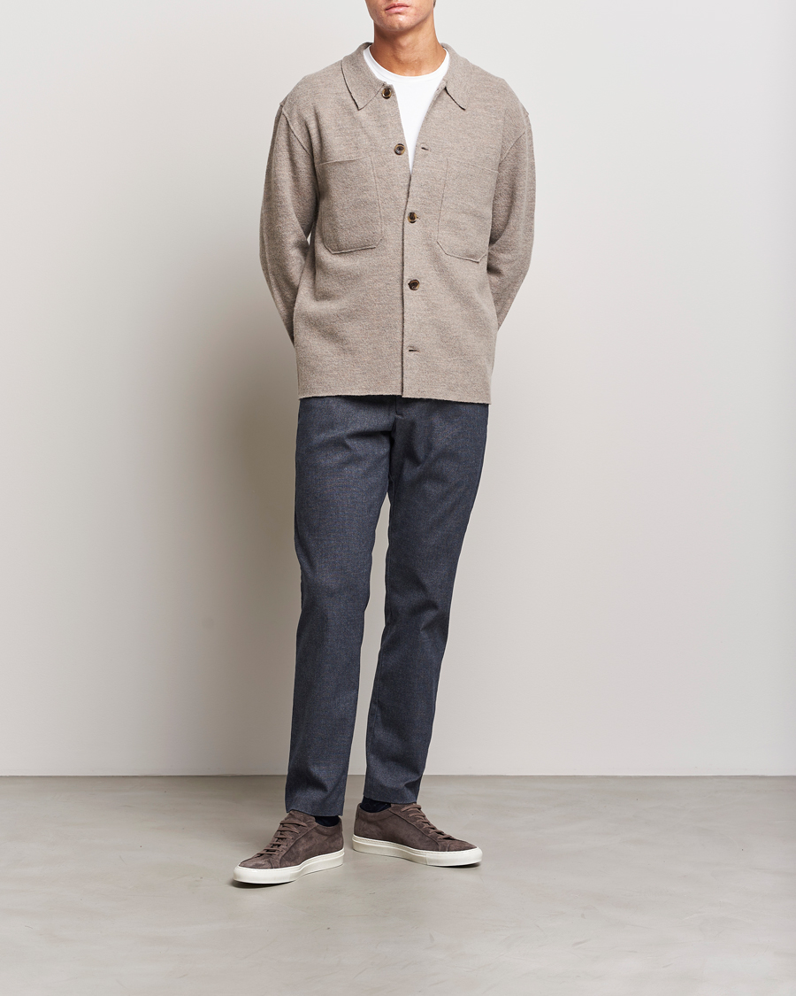Mies | Housut | NN07 | Theo Brushed Cotton Trousers Navy Blue