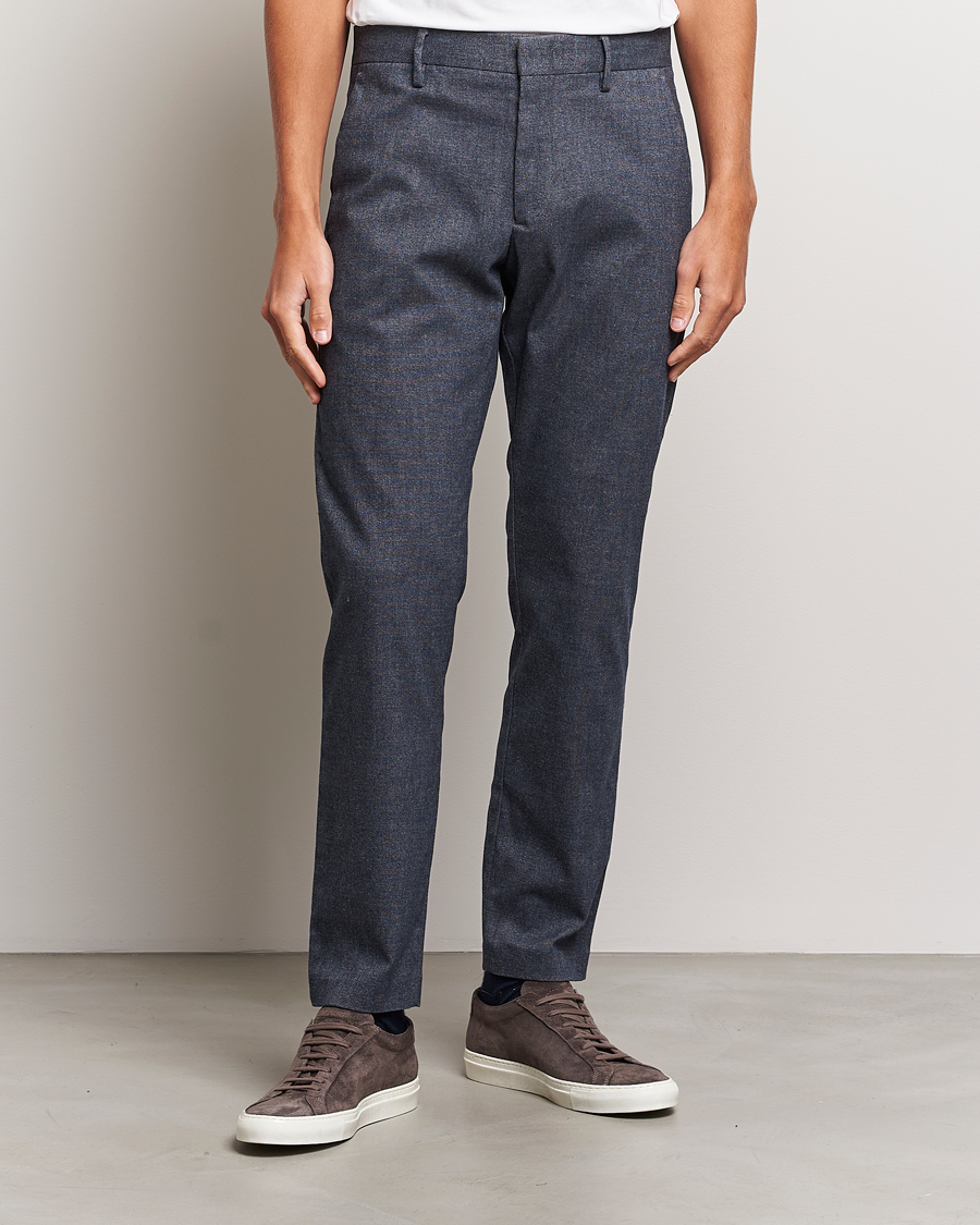 Mies |  | NN07 | Theo Regular Fit Structured Stretch Chinos Navy Melange