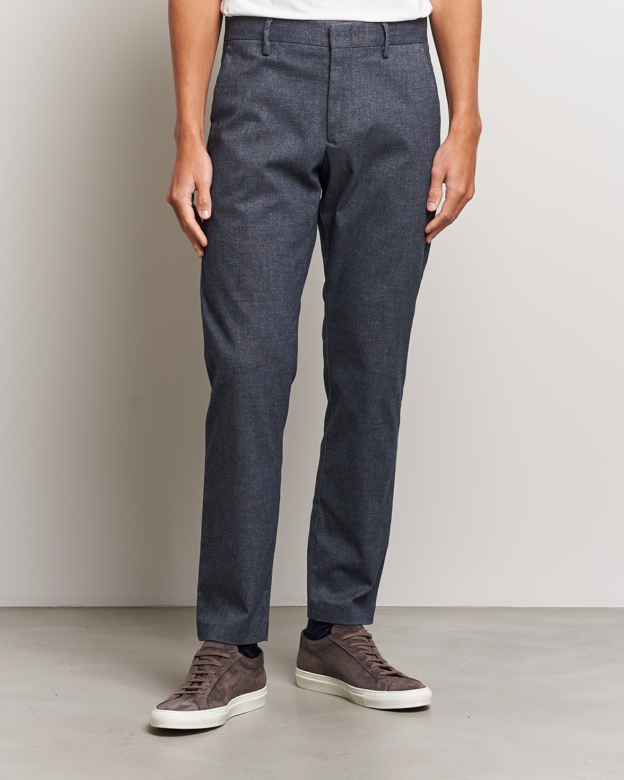 Mies | Housut | NN07 | Theo Brushed Cotton Trousers Navy Blue