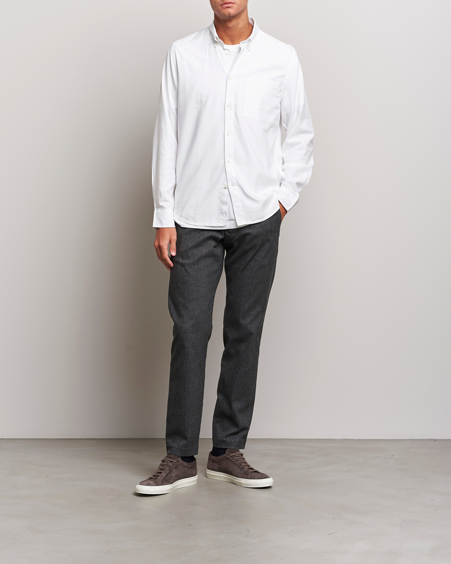 Mies | Housut | NN07 | Theo Brushed Cotton Trousers Black Melange