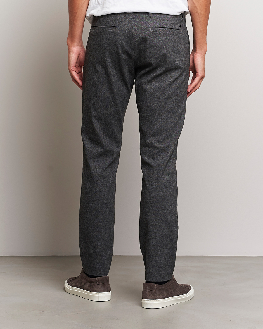 Mies | Housut | NN07 | Theo Brushed Cotton Trousers Black Melange