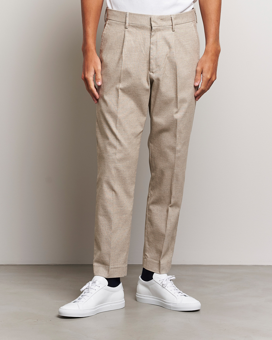 Mies | Osastot | NN07 | Bill Pleated Structured Trousers Cement Melange