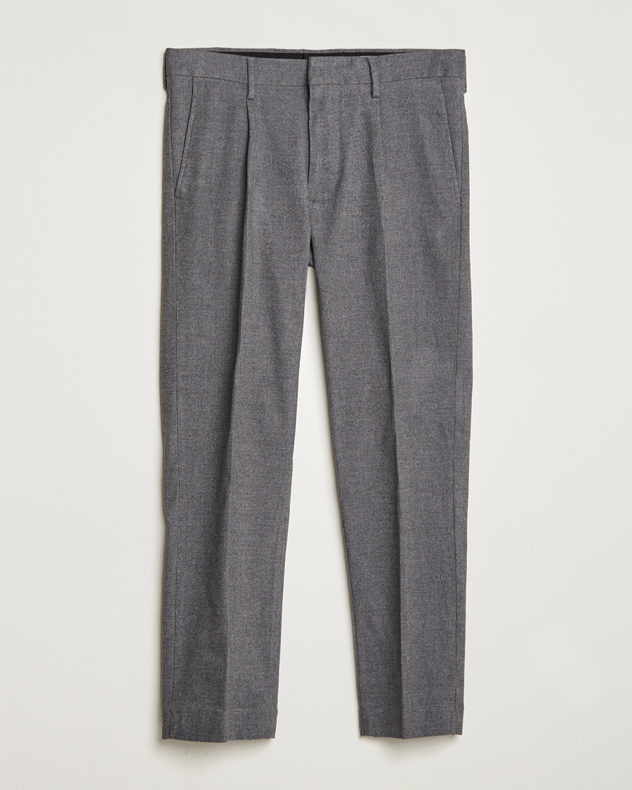 Mies | Chinot | NN07 | Bill Pleated Structured Trousers Grey Melange