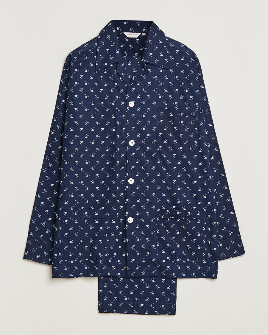 Mies | Yöpuvut ja kylpytakit | Derek Rose | Cotton Ski Pyjama Set Navy