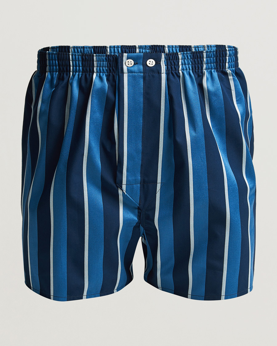 Mies | Alusvaatteet | Derek Rose | Classic Fit Striped Cotton Boxer Shorts Blue Multi