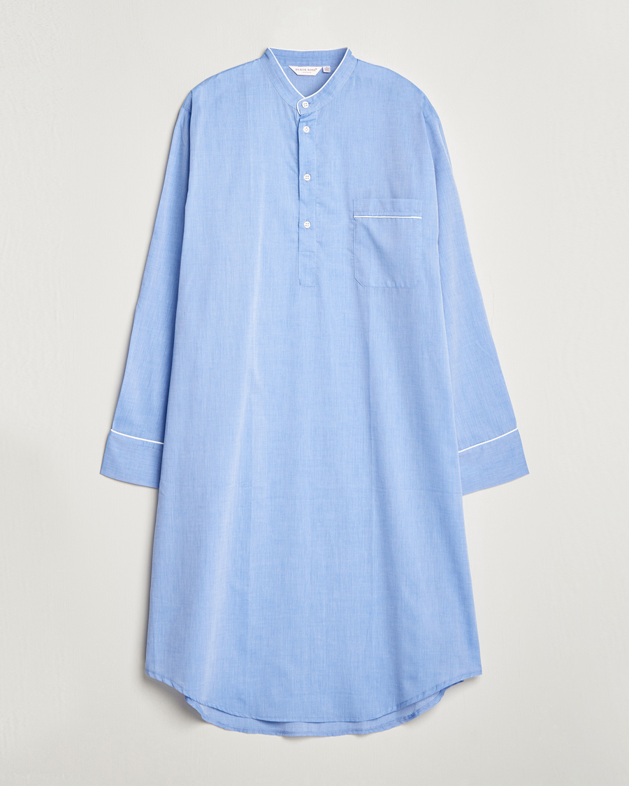 Mies | Derek Rose Cotton Pullover Nightshirt Light Blue | Derek Rose | Cotton Pullover Nightshirt Light Blue