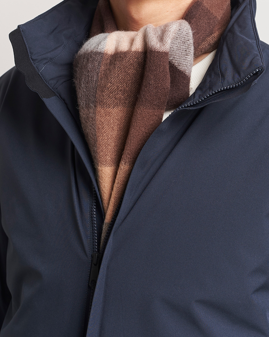 Mies | Amanda Christensen Merino Wool Block Check Scarf Brown Multi | Amanda Christensen | Merino Wool Block Check Scarf Brown Multi