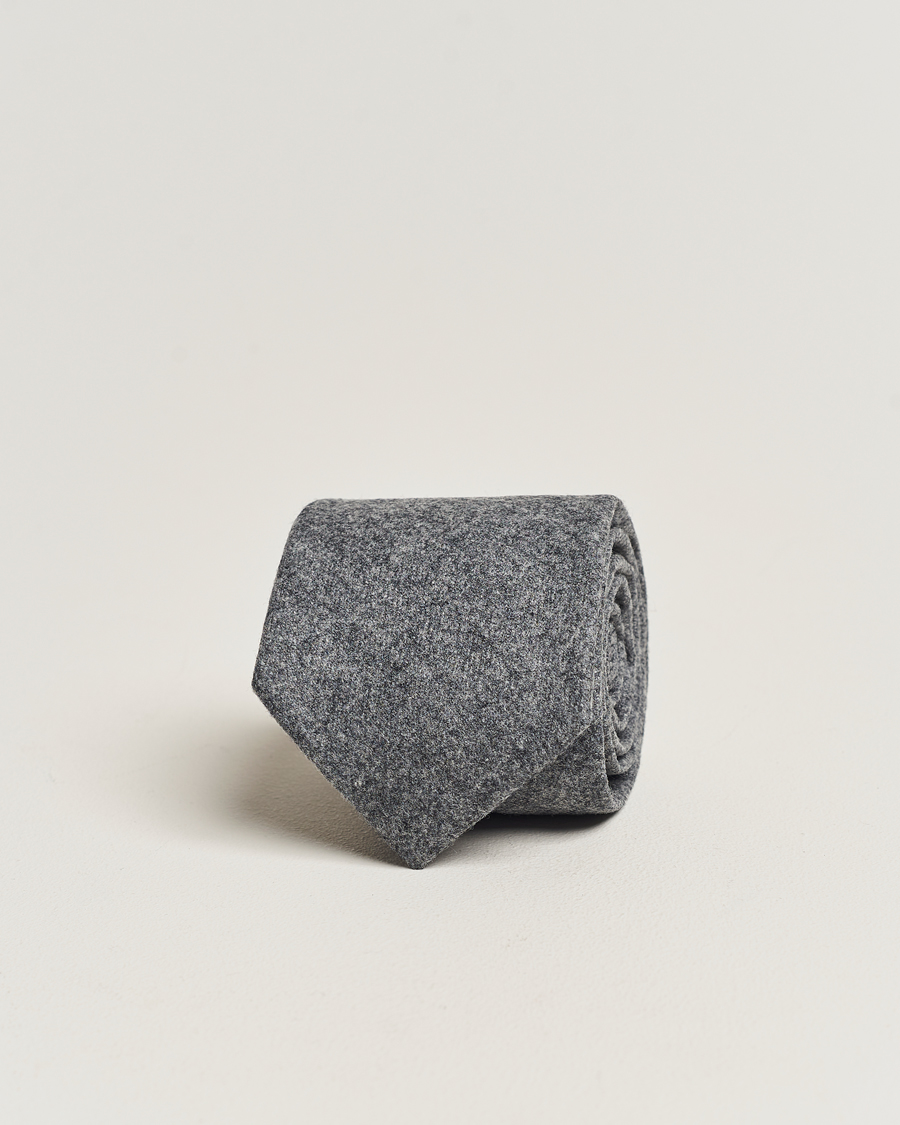 Mies | Amanda Christensen Wool Flannel 8cm Tie Grey Melange | Amanda Christensen | Wool Flannel 8cm Tie Grey Melange