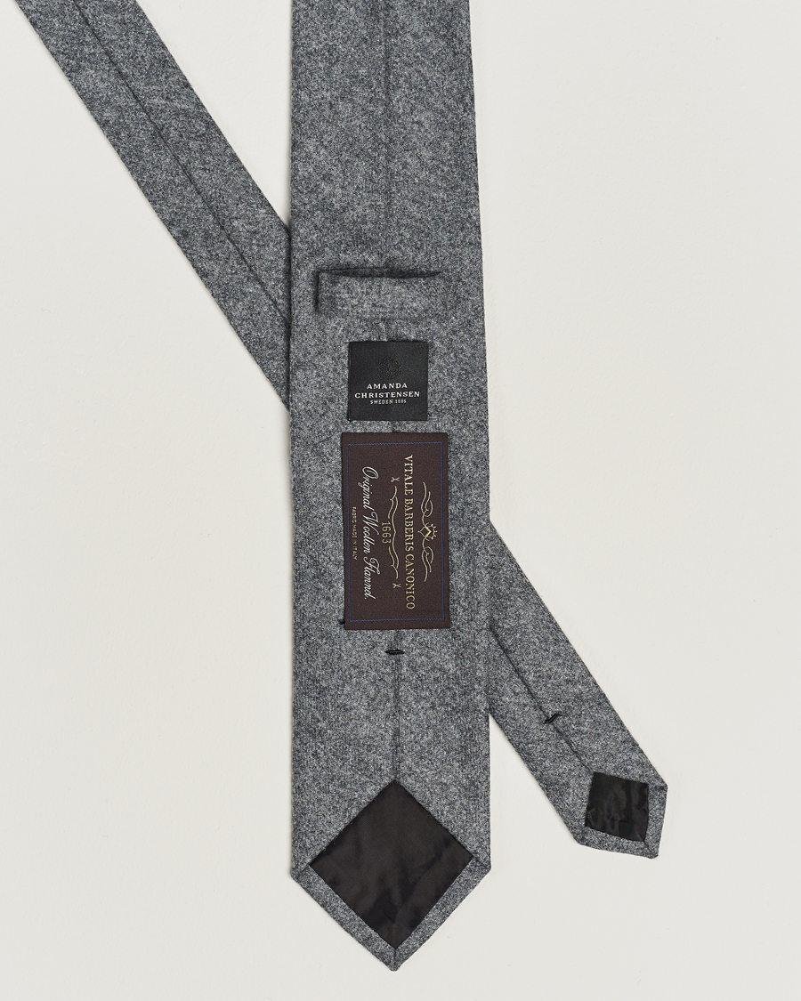 Mies | Amanda Christensen Wool Flannel 8cm Tie Grey Melange | Amanda Christensen | Wool Flannel 8cm Tie Grey Melange