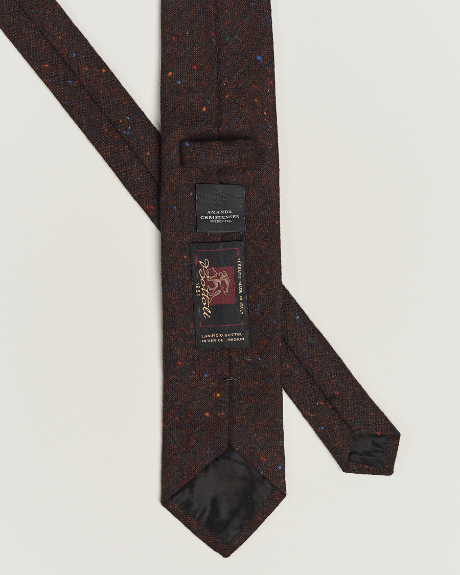 Mies | Amanda Christensen Wool Donegal 8cm Tie Wine | Amanda Christensen | Wool Donegal 8cm Tie Wine