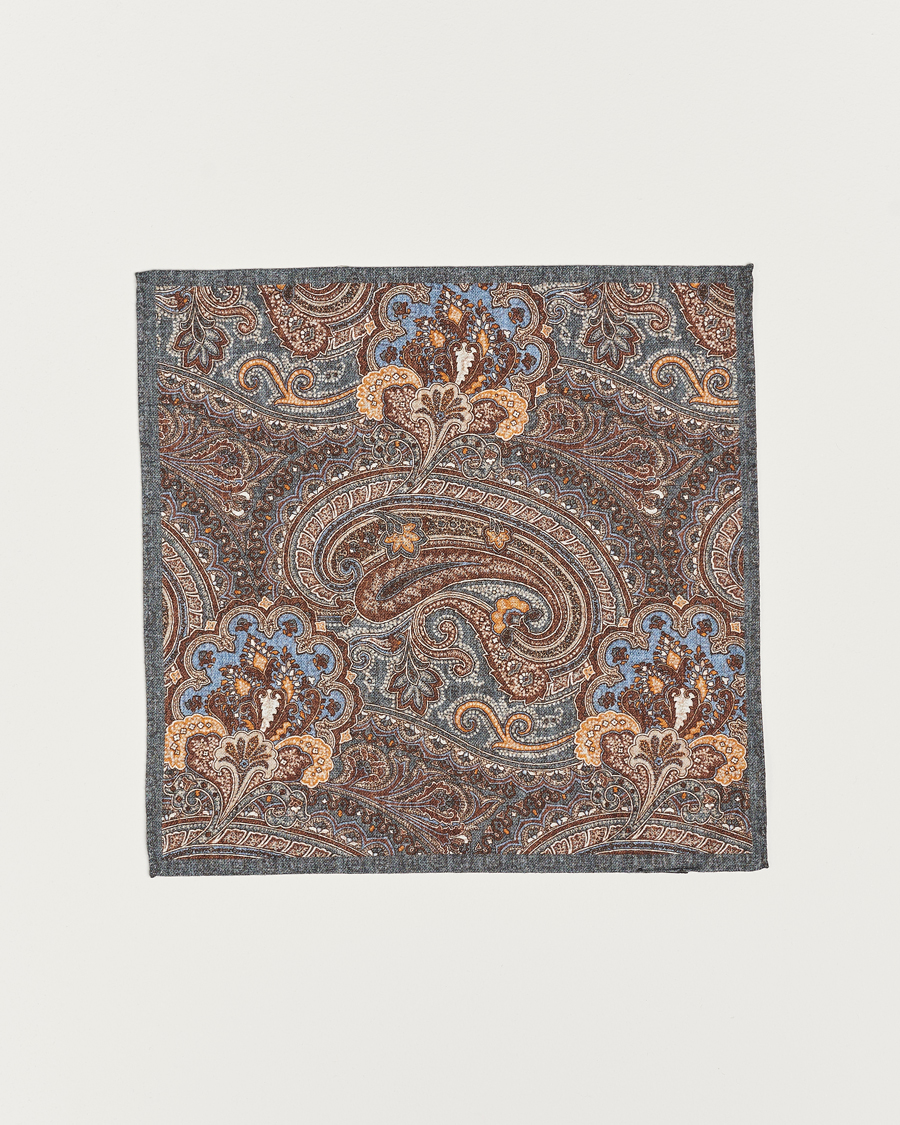 Mies | Amanda Christensen Cotton Flannel Doublefaced Pocket Square Grey | Amanda Christensen | Cotton Flannel Doublefaced Pocket Square Grey