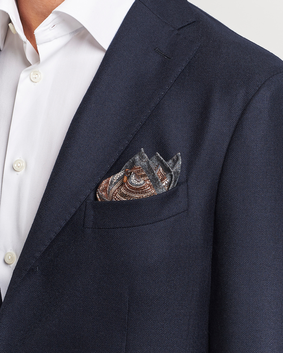 Mies |  | Amanda Christensen | Cotton Flannel Doublefaced Pocket Square Grey