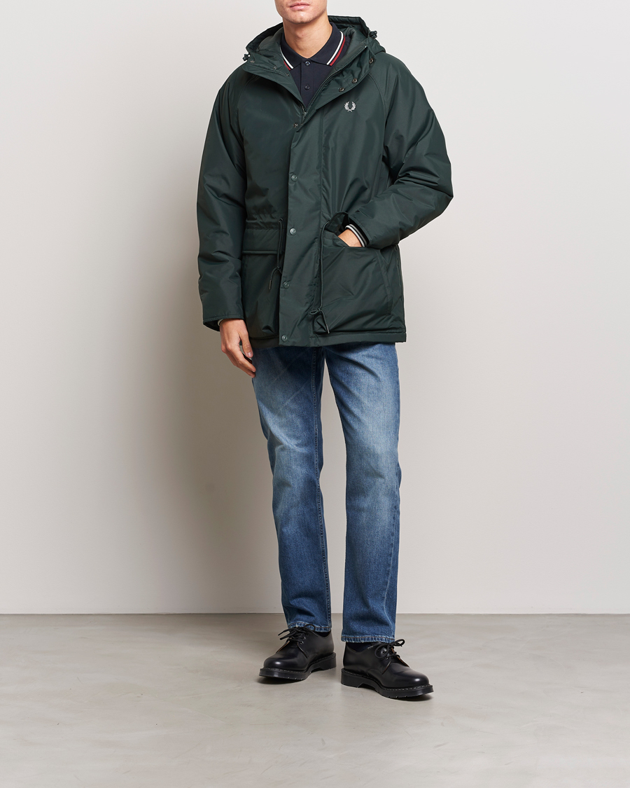 Mies | Takit | Fred Perry | Padded Zip Through Parka Night Green