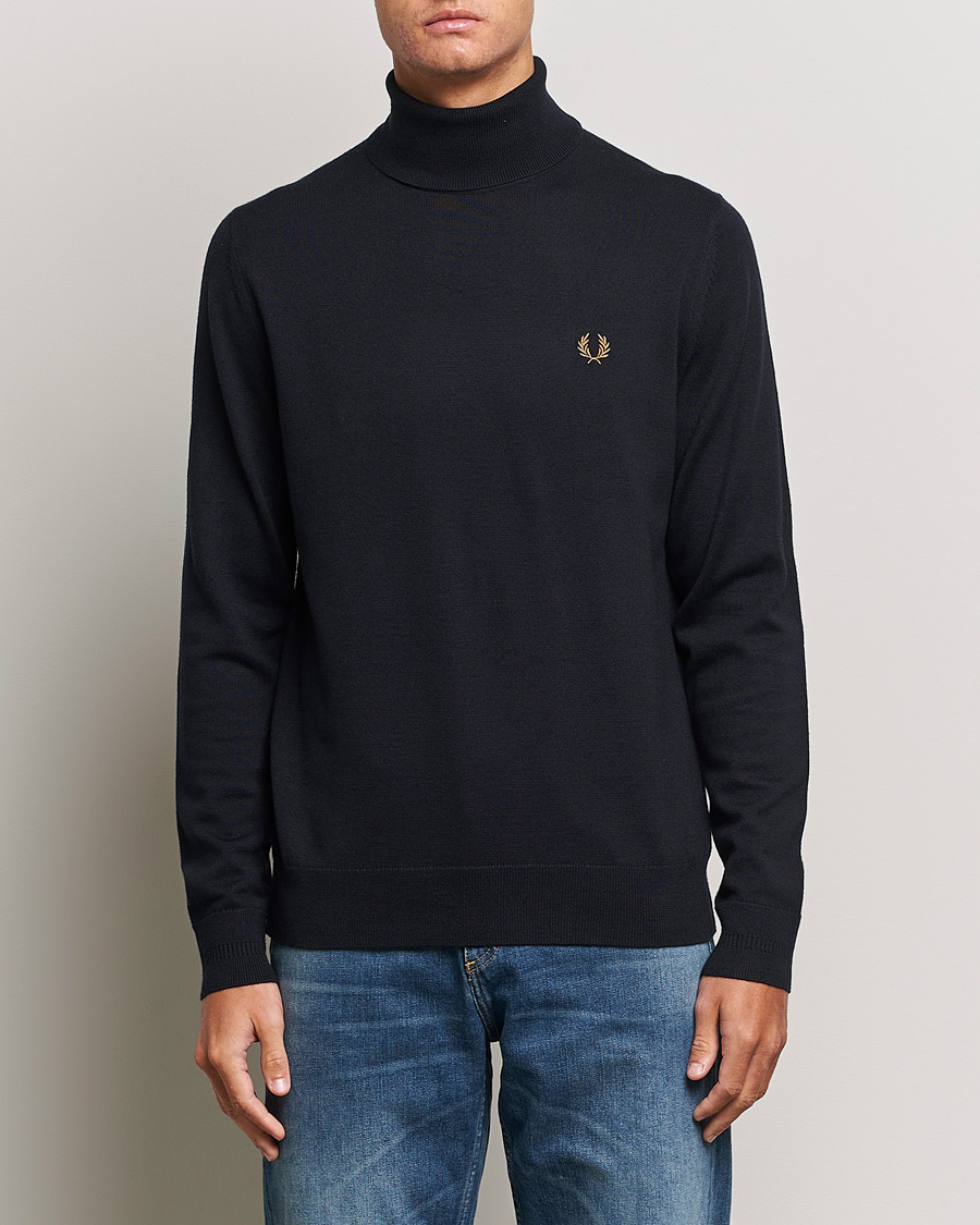 Mies | Poolot | Fred Perry | Knitted Rollneck Jumper Navy