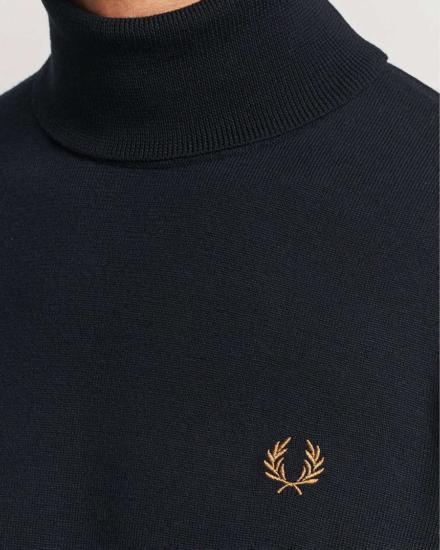 Mies | Puserot | Fred Perry | Knitted Rollneck Jumper Navy