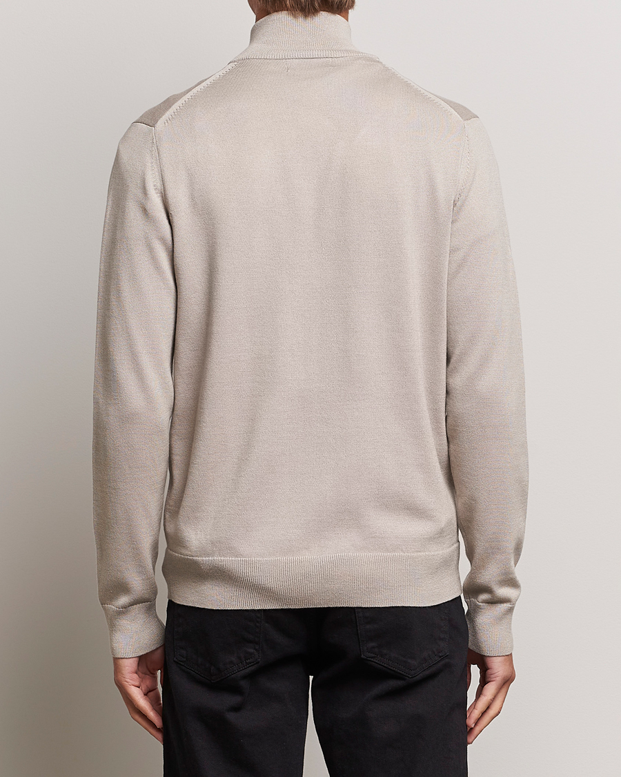 Mies | Puserot | Fred Perry | Knitted Zip Through Jacket Dark Oatmeal