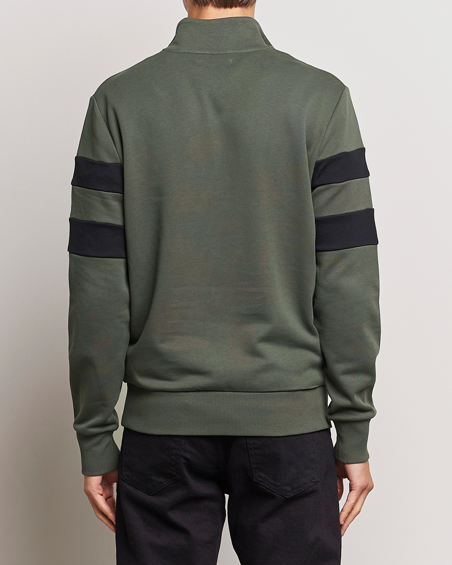 Mies | Puserot | Fred Perry | Tipped Sleeve Half Zip Sweatshirt Field Green
