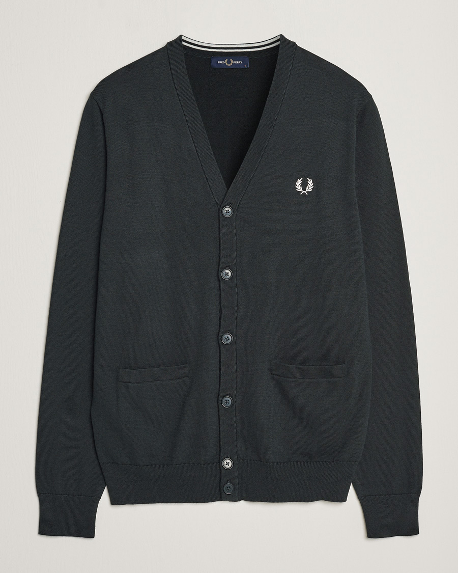 Mies | Puserot | Fred Perry | Knitted Cardigan Night Green