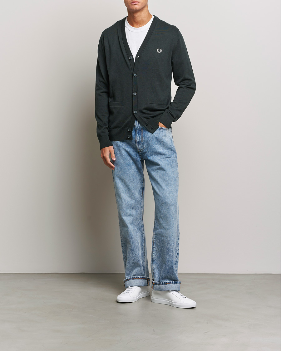 Mies | Puserot | Fred Perry | Knitted Cardigan Night Green