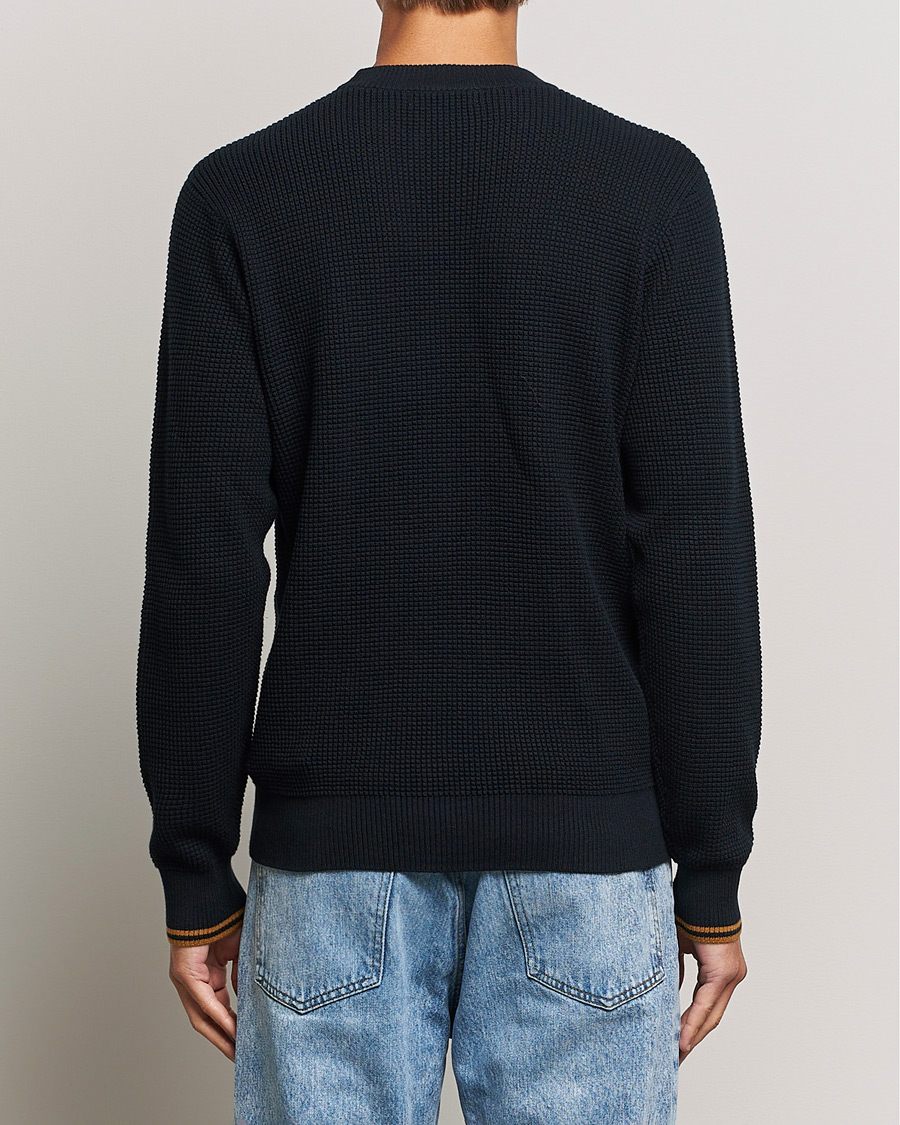 Mies | Puserot | Fred Perry | Waffle Stitch Jumper Navy
