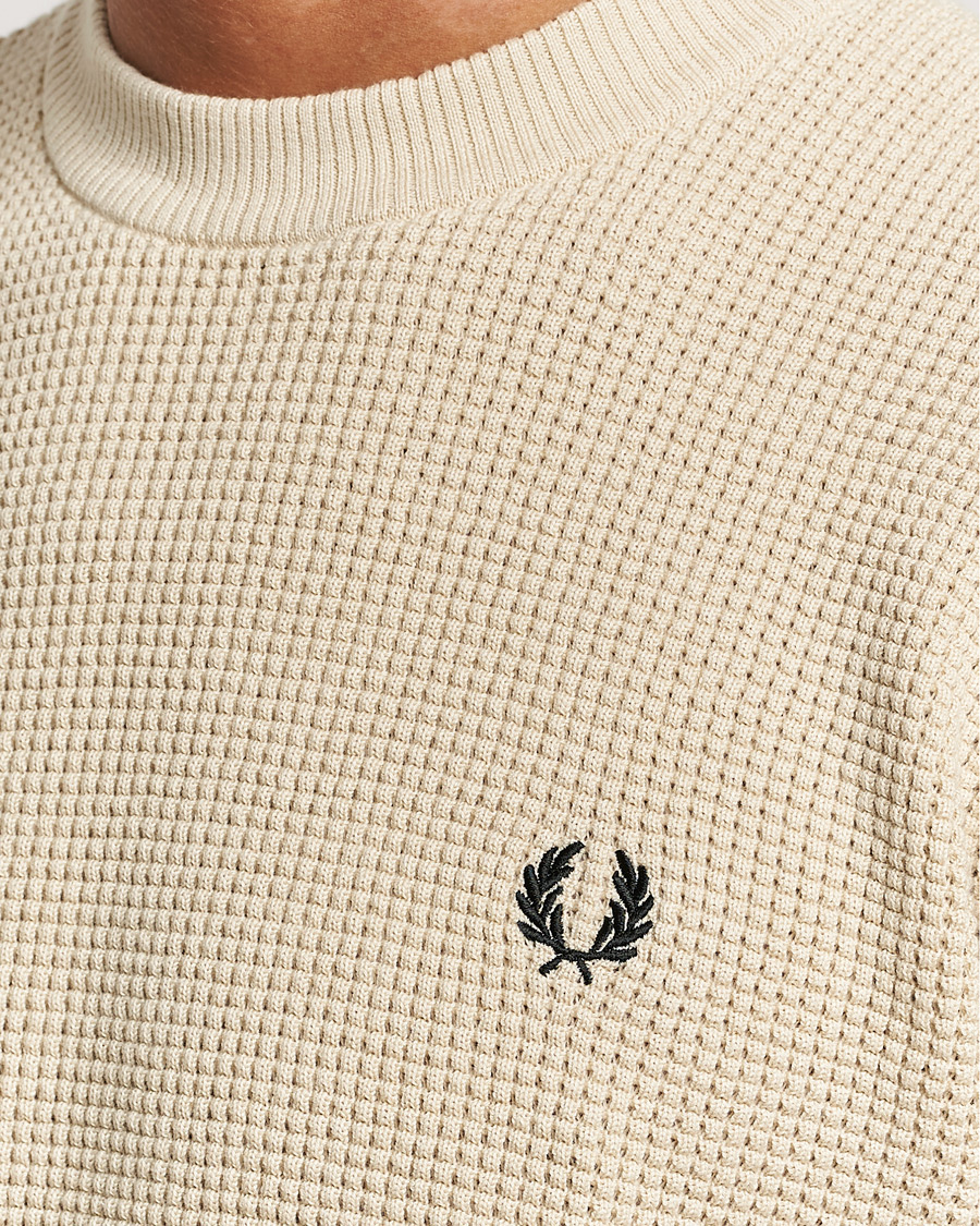 Mies | Puserot | Fred Perry | Waffle Stitch Jumper Oatmeal