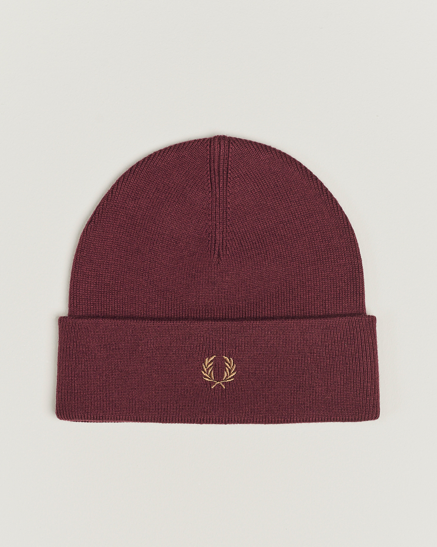 Mies | Fred Perry Merino Wool Beanie Oxblood | Fred Perry | Merino Wool Beanie Oxblood