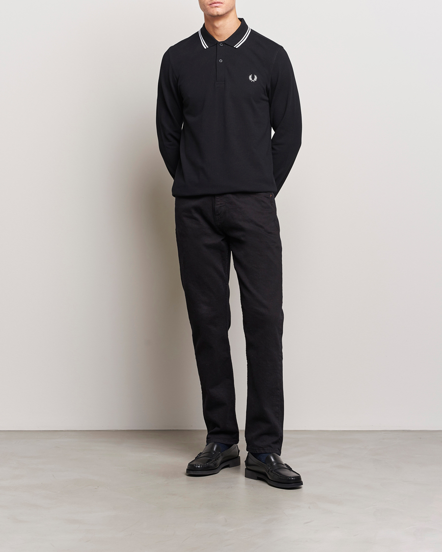 Mies | Pikeet | Fred Perry | Long Sleeve Twin Tipped Shirt Black
