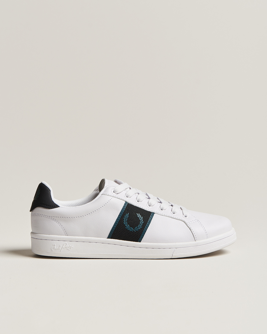 Mies |  | Fred Perry | B721 Leather Sneaker White/Petrol Blue