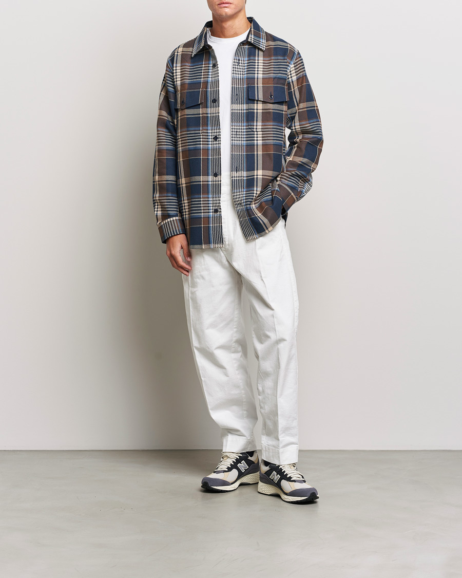 Mies | Kauluspaidat | GANT | Heavy Twill Checked Overshirt Marine