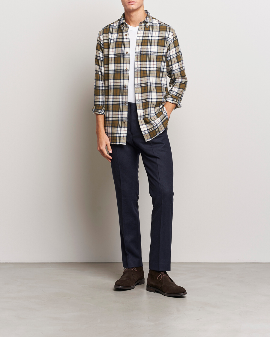 Mies | Kauluspaidat | GANT | Regular Fit Flannel Checked Shirt Dark Cactus