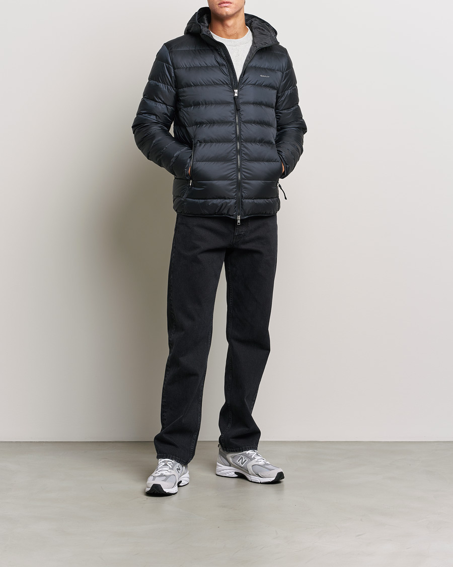 Mies | Takit | GANT | Light Down Hooded Jacket Black