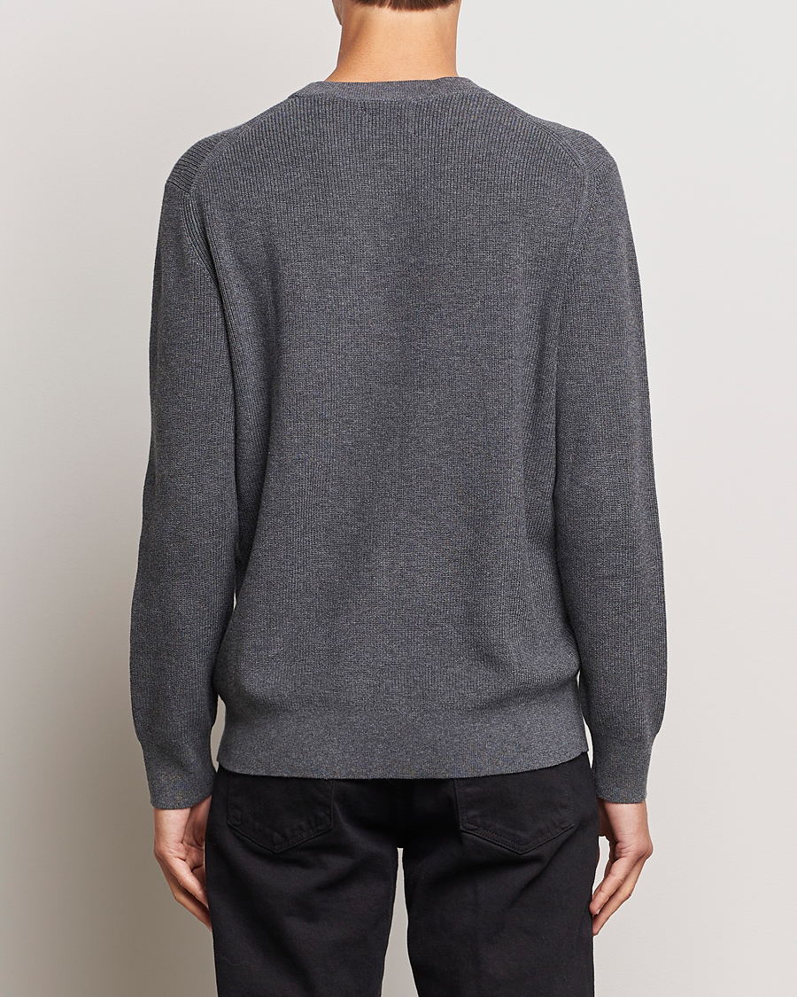 Mies | Puserot | GANT | Cotton/Wool Rib Knitted Crew Neck Antrachite Melange