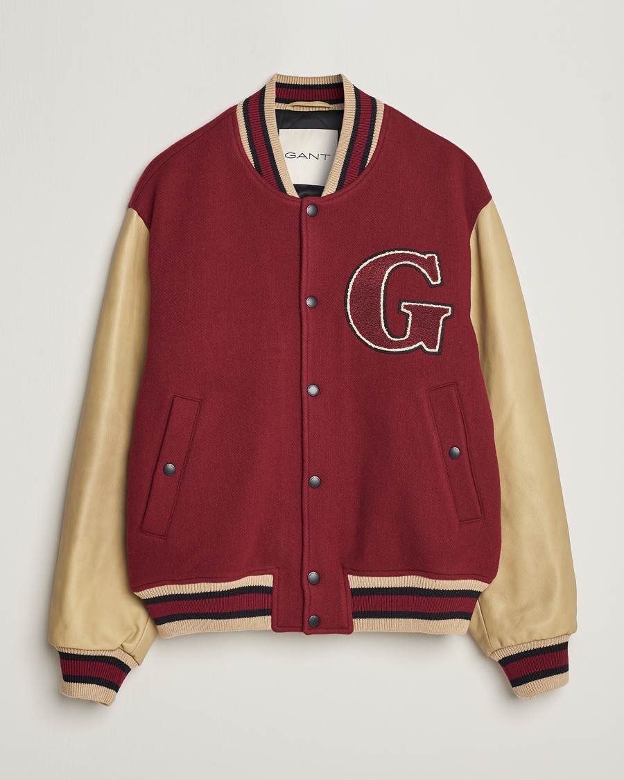 Mies |  | GANT | Padded Varsity Jacket Red/Beige
