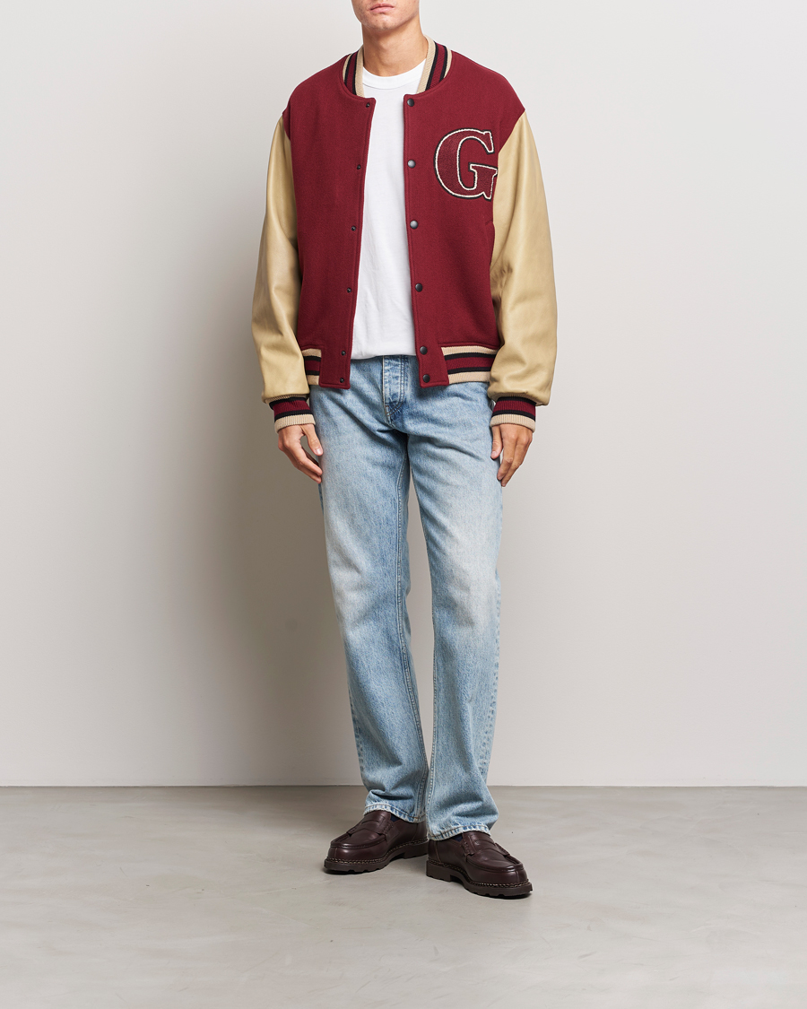 Mies | Takit | GANT | Padded Varsity Jacket Red/Beige