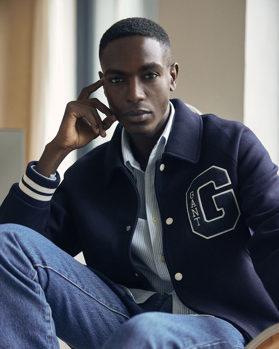 Mies | Takit | GANT | Wool Varsity Jacket Evening Blue