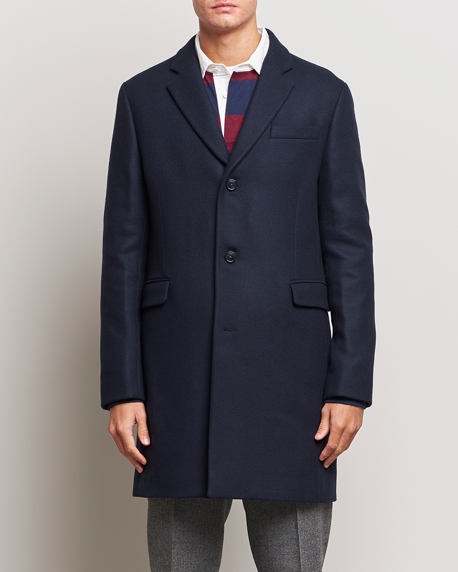 Mies | Päällystakit | GANT | Tailored Wool Coat Night Blue