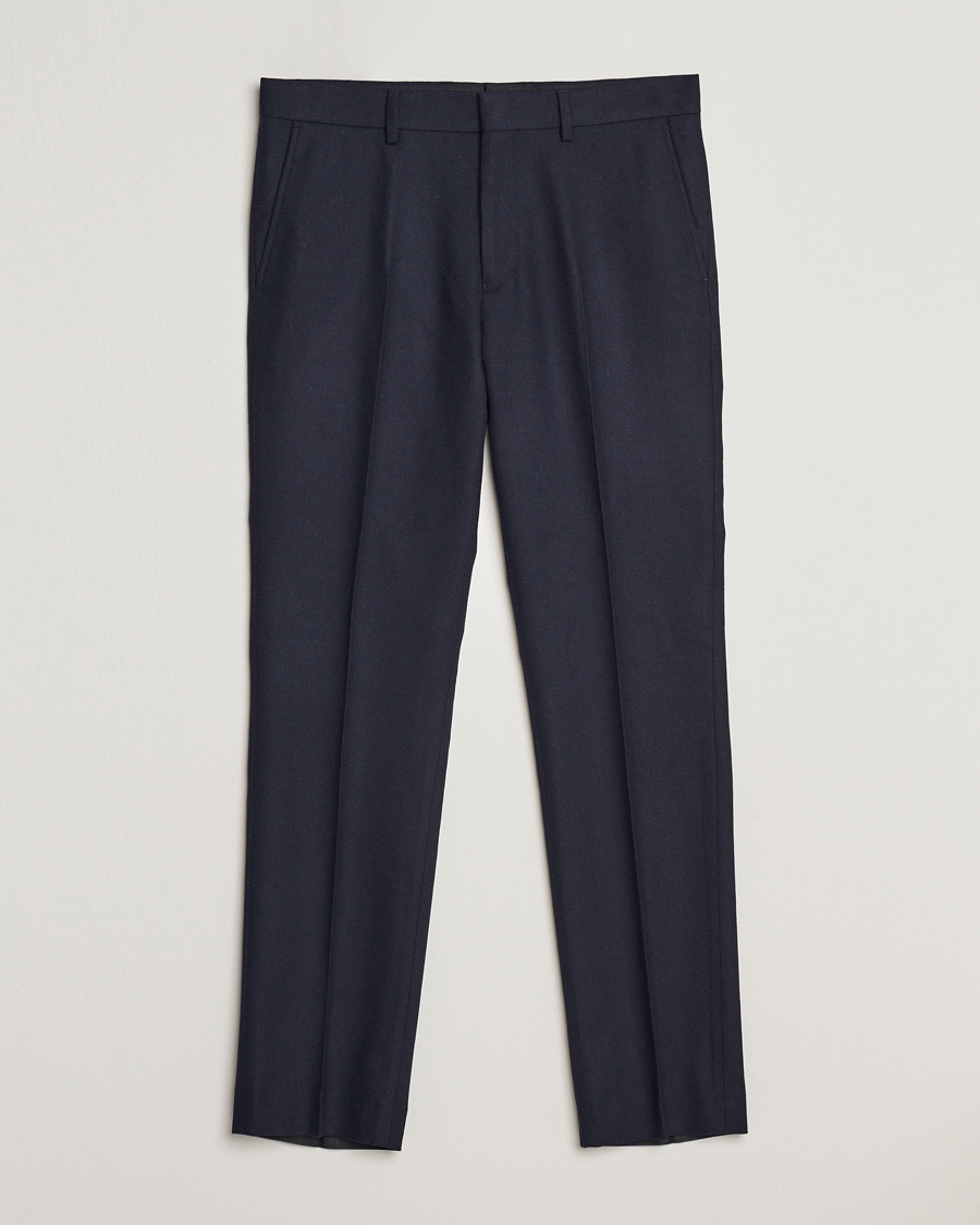 Mies | Housut | Gant | Slim Flannel Pants Evening Blue